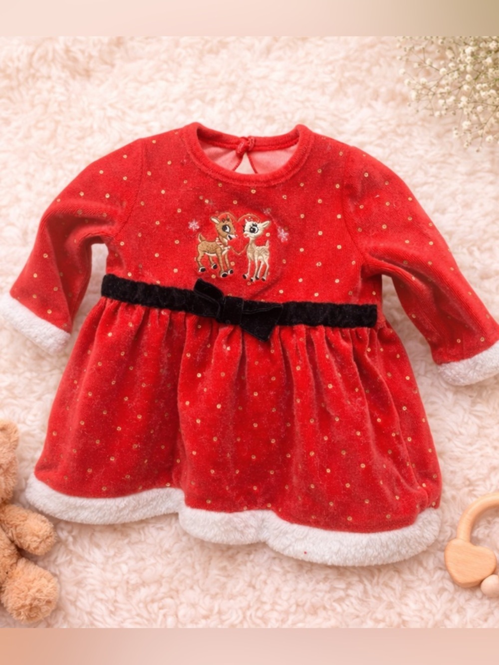 4/$20 Baby girl Rudolph the Red Nose Reindeer Christmas dress
